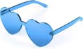 Hjerteformede solbriller, festsolbriller, slikfarvede solbriller Transparent Blue