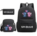 Lilo & Stitch Backpack Three-piece Set School Bag love-black