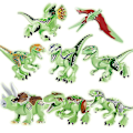 Miniatyrbillede 4 af 4: 8 stk. Jurassic Dinosaur Legetøj Små Byggeklodser Til Drenge