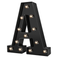 Miniatyrbillede 1 af 4: Nydesignede LED Bogstav Lys 26 Alfabet Sorte Dekorative Marquee Lamper Til Bryllupsfest A