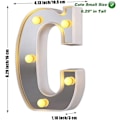 Miniatyrbillede 3 af 5: LED Marquee Bogstav Lys 26 Alfabet Lysende Bogstaver Skilt Perfekt Til Natlys Bryllup Fødselsdagsfest Julelampe Hjemmebar Dekoration B09 C
