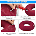 Miniatyrbild 3 av 4: 2 Pieces Inflatable Seat Cushion Orthopedic Inflatable Ring Cushion Donut Cushion With 2 P