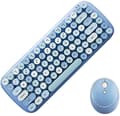 Mini Wireless Keyboard 2.4g Usb Keyboard And Mouse Set, Round Keycap, Multi-color Cute Girly Keyboard... (blue)