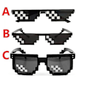 Miniatyrbilde 3 av 3: Morsomme solbriller Thug Life-briller 8-biters pikselerte unisex-solbriller color B