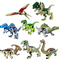 Miniatyrbillede 1 af 4: 8 stk. Jurassic Dinosaur Legetøj Små Byggeklodser Til Drenge