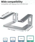 Laptop Stand, Aluminum Computer Riser, Ergonomic Laptops Elevator For Desk, Metal Holder Compatible With 10 To 1