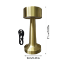 Miniatyrbilde 4 av 5: Oppladbar LED Bordlampe Berøringssensor Skrivebordslampe Soverom Restaurant Bar Dekor Gold Dumbbell