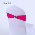 Miniatyrbillede 1 af 4: 50 stk. Tretch Lycra Spandex Stolebånd med spænde til bryllup Rose Red