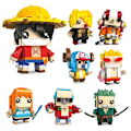 Miniatyrbillede 3 af 5: One Piece Byggeklodser Legetøj Luffy Zoro Figur Naruto Byggeklodser Kakashi Klods Cube Legetøj Små Partikler Børn Puslespil 6