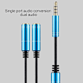 Pikkukuva 4 / 4: Audio Splitter -kaapeli 3,5 mm uros - 2 porttia naaras jatkojohto Aux-sovitin Rose Red Dual Earphone Port