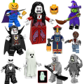 Miniatyrbild 1 av 4: 10 Halloween Building Blocks Minifigure Pumpkin Ghost Skeleton Vampire Little Zombie Zombie Assembling Building Block Toy