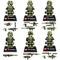 Miniatyrbild 1 av 2: 6pcs Military Building Blocks Minifigure Camouflage Falcon Commando With Weapons Small Particles Assembling