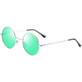 Pikkukuva 1 / 5: Vintage Pyöreät John Lennon Polaroid Aurinkolasit Miehille ja Naisille Ympyrä Hippi Aurinkolasit Green Lens-sliver Frame