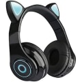 Miniatyrbilde 1 av 4: Søte Kattøre Trådløse Hodetelefoner, Bluetooth 5.0 Over Øre Hodetelefoner Black
