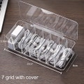 Miniatyrbillede 1 af 4: Kabelopbevaringsboks Transparent Plastik Data Linje Opbevaringsbeholder Til Skrivebord Kontorartikler Multifunktionel Headset Data Opladningsledning E