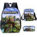 3pcs Minecraft School Bag Backpack For Boys Kids, Backpacks With Messenger Bag And Pencil Case only backpack