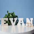 Miniatyrbillede 2 af 4: Træ Alfabet LED Natlampe Festlys Party Lampe Vægophæng