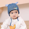 Miniatyrbillede 2 af 4: Børne Baby Hue Blød Varm Kabelstrikket Beanie Småbørn Pige Efterår Vinter Huer Blå Blue
