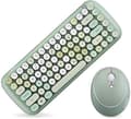 Mini Wireless Keyboard 2.4g Usb Keyboard And Mouse Set, Round Keycap, Multi-color Cute Girly Keyboard... (green)