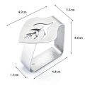 Miniatyrbilde 3 av 4: Bordklype i rustfritt stål, bladformet, holder for duk 4PCS