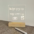 Miniatyrbild 2 av 4: Led Acrylic Diy Message Night Light Desktop Luminous Memo Note Board warm light