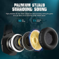 Miniatyrbillede 2 af 3: Stereo PC Gaming Headset med Støjreducerende Mikrofon til PS4 PS5 Xbox Series K5