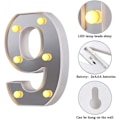 Miniatyrbillede 3 af 5: LED Marquee Bogstav Lys 26 Alfabet Lysende Bogstaver Skilt Perfekt Til Natlys Bryllup Fødselsdagsfest Julelampe Hjemmebar Dekoration B09 9