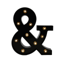 Miniatyrbillede 2 af 5: LED Bogstav Lys Nyt Design Lysende Sorte Bogstaver Til Begivenheder Bryllupsfest Fødselsdag Hjemmebar DIY Dekoration B091-361 Symbol