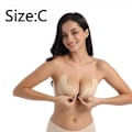 Miniatyrbild 2 av 4: 2 Pack Self Adhesive Invisible Bra Push Up Backless Bras Mango Cup Skin Color C