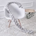 Miniatyrbilde 3 av 4: Sengekant, baby Bumper Sengeslange Baby Seng Bumper Vevd Kantbeskyttelse Hodebeskyttelse Dekorasjon For Barneseng (grå, 100cm) Gray 150cm