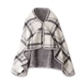 Miniatyrbillede 1 af 4: Bærbar Plaid Fleece Tæppe Dobbeltlags Tæpper Med Knap Tyk Multifunktionelt Varmt Vinterkastetæppe Til Sofa Seng A