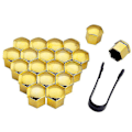 Pikkukuva 3 / 3: Pyöränmutterin pultti, pään suojus/korkki gold 21mm