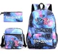 Lilo & Stitch Backpack Three-piece Set School Bag love-blue