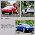 Pikkukuva 5 / 5: 1:24 Tesla Model X Metalliseosautomalli Painevalettu Metallinen Leluajoneuvo Red