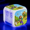 Minecraft Alarm Clock Coolie Scared Cartoon Cute Children Led Digital Color Luminous Clock Style E