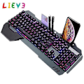 Miniatyrbild 2 av 5: Desktop Laptop Mechanical Keyboard Rgb Led Backlight Plug And Play Ergonomic Design Waterproof Gaming Keyboard Rgb Backlight Black
