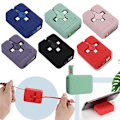 Pikkukuva 1 / 4: 4-in-1 Sisäänvedettävä USB-laturi Datakaapeli Puhelintelineellä, Type C Micro USB-kaapeli Red