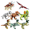 Miniatyrbillede 1 af 4: 8 stk. børnelegetøj Dinosaur Byggeklodser Jurassic Dinosaur Samlet Pædagogisk Legetøj
