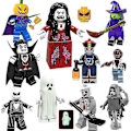 Miniatyrbillede 1 af 4: 10 Halloween Byggeklodser Minifigur Græskar Spøgelse Skelet Vampyr Lille Zombie Zombie