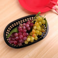 Miniatyrbillede 3 af 3: 100 stk./50 stk. Madkurv Oval Form Service Plastik Pommes Frites Fastfood Opbevaringsplader Til Restaurant Black 100 Pcs