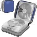 40 Capacity Cd Case, Hard Plastic Dvd Case Portable Zipper Cd Case Blue