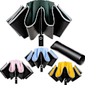 Miniatyrbild 1 av 3: Inverted Umbrella Windproof Anti-uv Automatic Folding Umbrella Night Reflective Strip Auto Reverse Umbrella