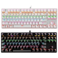 Miniatyrbild 2 av 2: Qwert 87-key Usb Wired Mechanical Keyboard High-quality Professional And Easy-to-use (black) white