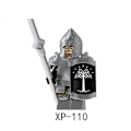 Miniatyrbillede 5 af 5: 4 stk. Ringenes Herre Serie Samlede Byggeklodser Gondor Soldat Sølvmalede Minifigur Med Rustning
