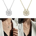 Miniatyrbild 3 av 4: Four Leaf Clover Necklace Magnetic Folding Heart-shaped Clavicle Chain Openable Choker Jewelry Hanging Pendant For Women Gold