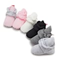 Miniatyrbillede 4 af 4: Baby Unisex Baby Sutsko, Økologisk Bomuld Justerbare Spædbarnssko Pink Grey 13cm