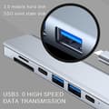 Miniatyrbillede 4 af 4: 7-i-1 Type-c Netværks Hub Multi-splitter Adapter Med Hdmi + Usb3.0 Usb2.0 Usb-c Sd Tf Pd Til Pc Com