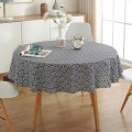Miniatyrbild 2 av 3: Round Shape Tablecloth Wrinkle Free Anti-fading Tablecloths Outdoor Wave pattern 100 cm in diameter