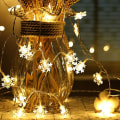 Miniatyrbild 1 av 4: Snowflake String Lights, 6m 40 Pcs Battery Operated Led Fairy Lights