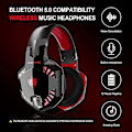 Miniatyrbild 3 av 4: Bluetooth Wireless Headphone With Mic,ps4 Gaming Headset For Pc, Xbox One, Ps5 Red